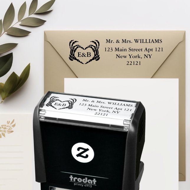 Hochzeitskelett Personalisierte Rücksendeadresse Permastempel (Wedding Skeleton Personalized Return Address Self-inking Stamp
)