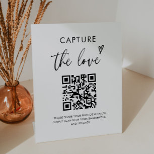 Hochzeitskennzeichen des Liebe-Fotos QR-Code-Zeich Sockelschild