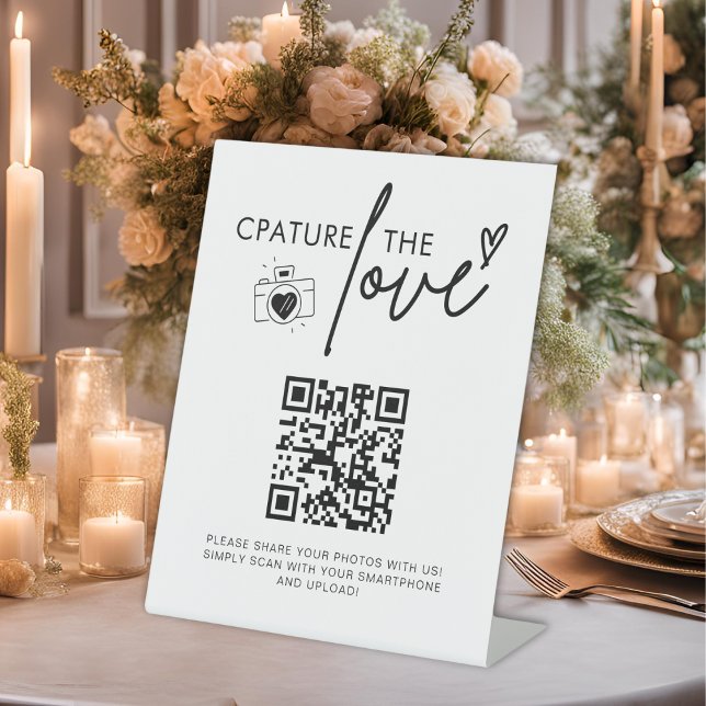 Hochzeitskennzeichen des Liebe-Fotos QR-Code-Zeich Sockelschild (Von Creator hochgeladen)