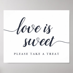 Hochzeitskennzeichen für Navy & White Calligraphy Poster