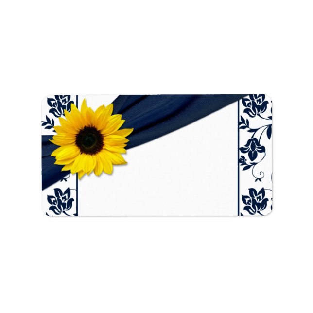Hochzeitskennzeichen für Sonnenblumenmauer Adressaufkleber (Vorne)