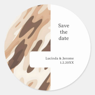 Hochzeitskittel Save the Date drucken Runder Aufkleber