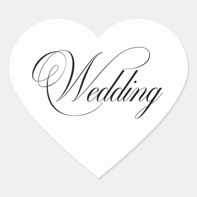 Hochzeitskleber Herz-Aufkleber (Vorderseite)