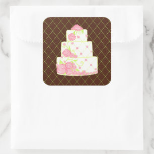 Hochzeitskleber Quadratischer Aufkleber