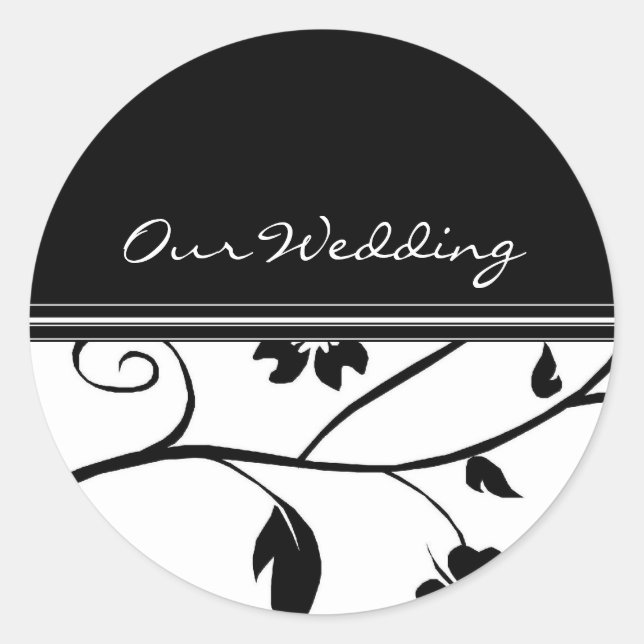 Hochzeitskleber Runder Aufkleber (Vorderseite)