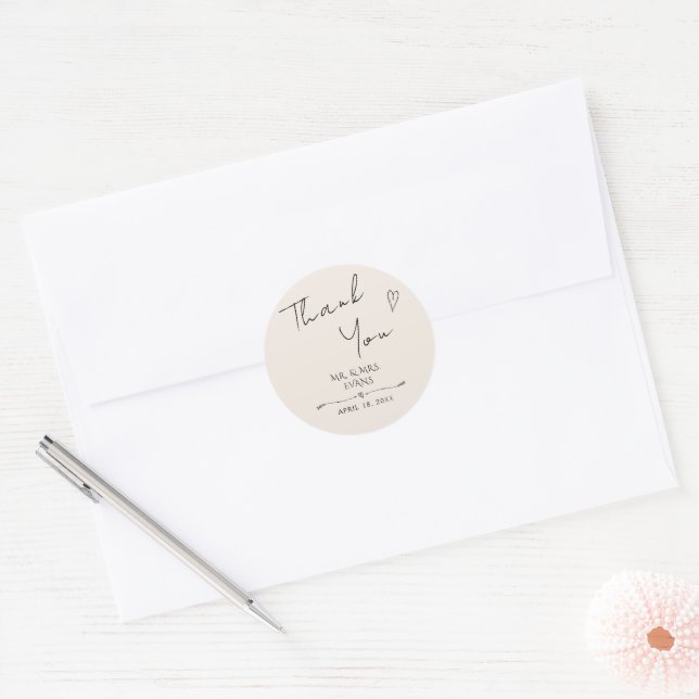 Hochzeitskleber Runder Aufkleber (Umschlag)