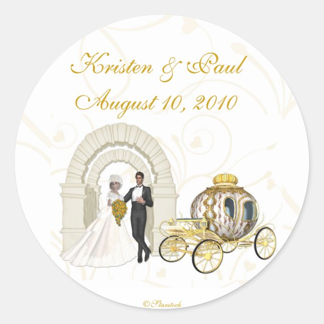 Hochzeitskleber Runder Aufkleber (Vorderseite)