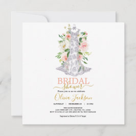 Hochzeitskleid Brautdusche Einladung