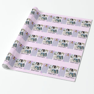 Hochzeitskleid Brautparty Rosa und Lavendel Geschenkpapier
