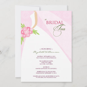 Hochzeitskleid Bridal Tea Einladung (Rosa)