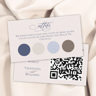 Hochzeitskleid-Code einfügen blaubeige QR Begleitkarte