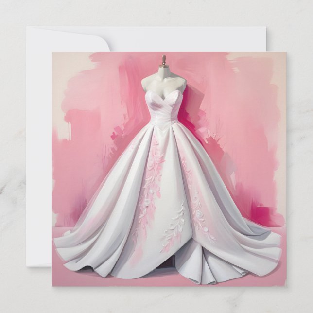 Hochzeitskleid Einladung (Vorderseite)