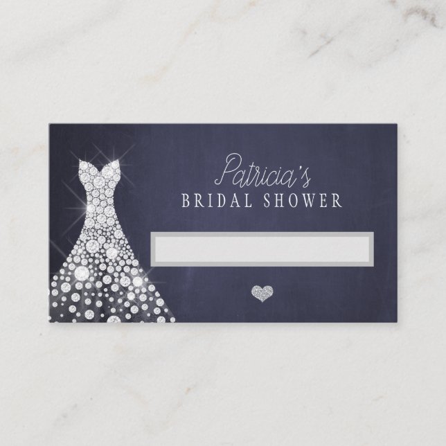 Hochzeitskleid elegante Brautparty-Karte Platzkarte (Vorderseite)