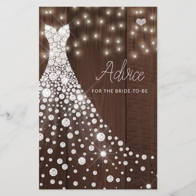 Hochzeitskleid elegante Brautparty-Tipp-Karte (Vorderseite)