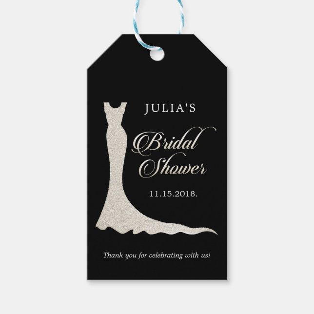 Hochzeitskleid Geschenkanhänger (Vorderseite)