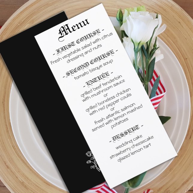 Hochzeitskleid Gotische elegante Typografie-Menü (Von Creator hochgeladen)