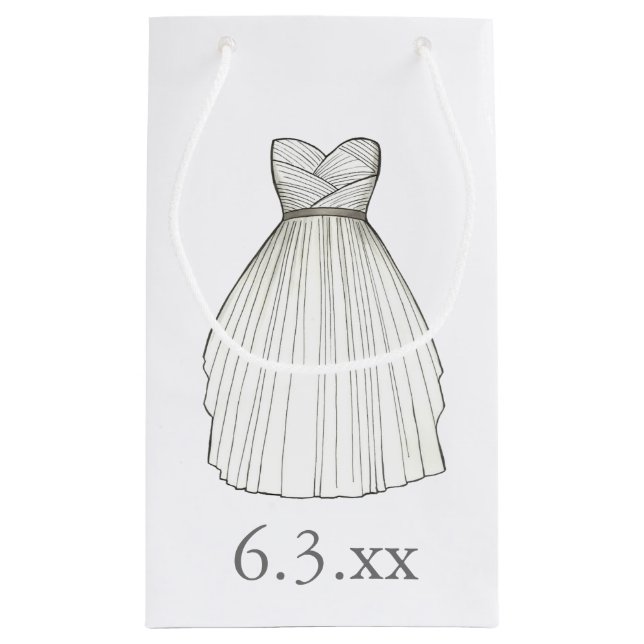 Hochzeitskleid Gown Bride Brautparty Datum Kleine Geschenktüte (Rückseite)