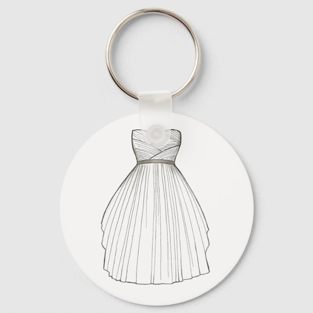 Hochzeitskleid Gown Bride Brautparty Schlüsselanhä Schlüsselanhänger (Vorderseite)