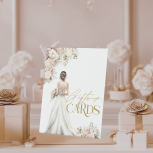 Hochzeitskleid Gown Geschenke und Karten Brautpart Sockelschild