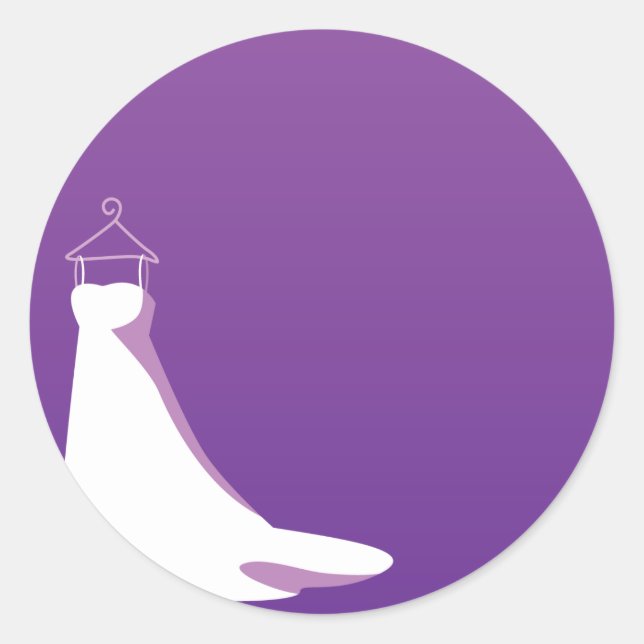 Hochzeitskleid: lila bewundern runder aufkleber (Vorderseite)