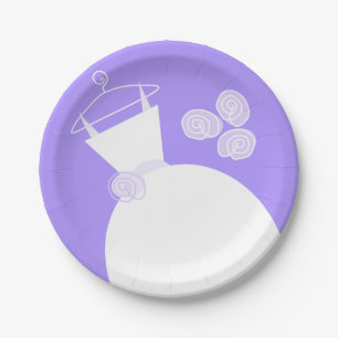 Hochzeitskleid Lila Papiertafel Pappteller