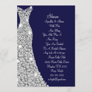 Hochzeitskleid mit Diamant - Einladung