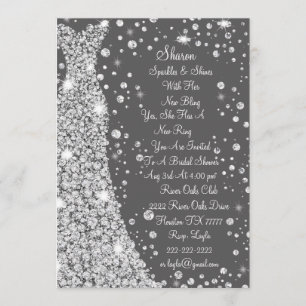 Hochzeitskleid mit Diamant - Einladung