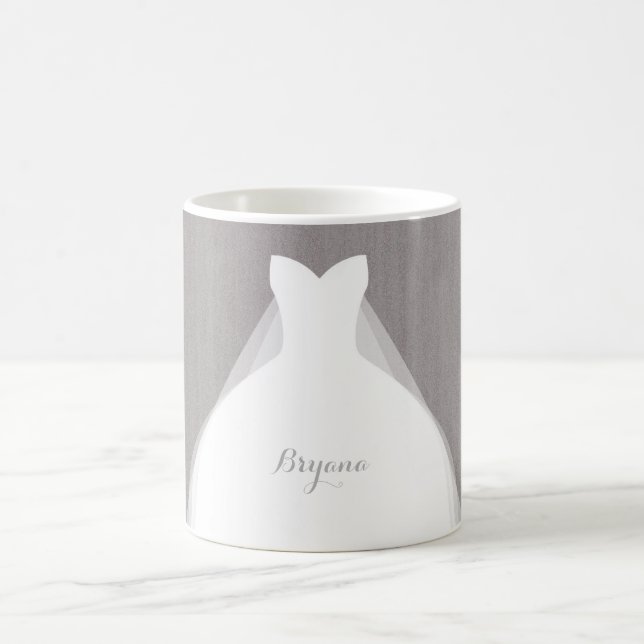 Hochzeitskleid Moderner Glamour Bridal Chic Gray Kaffeetasse (Mittel)