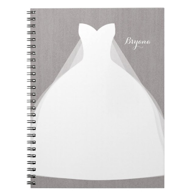 Hochzeitskleid Modernes Glamour Brautparty Grau Notizblock (Vorderseite)