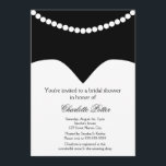 Hochzeitskleid Pearl Necklace Brautparty Einladung<br><div class="desc">Eine minimalistische,  moderne und schicke Braun-Dusche mit einem Hochzeitskleid und einer Perlenhalskette.</div>