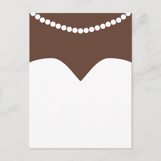 Hochzeitskleid Pearl Necklace Brown Skin Bridal Postkarte (Vorderseite)