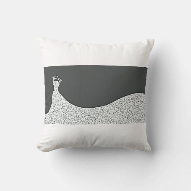 Hochzeitskleid Polyester werfen Kissen. Kissen (Vorderseite)