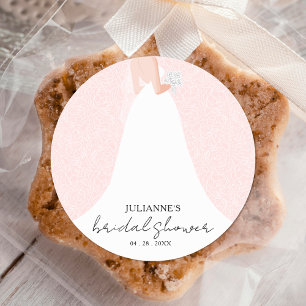 Hochzeitskleid Rosa Brautparty Runder Aufkleber