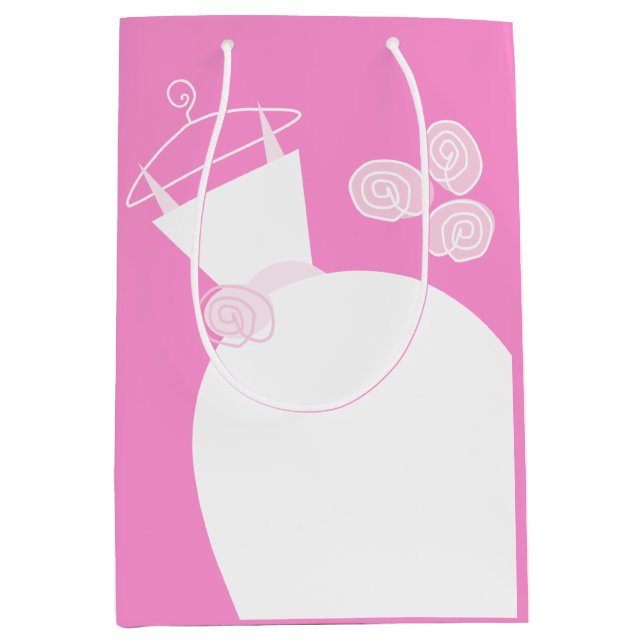 Hochzeitskleid Rosa Geschenktasche Medium Mittlere Geschenktüte (Vorderseite)