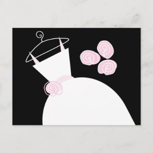Hochzeitskleid Rosa schwarze Pastellfarbe horizont Postkarte