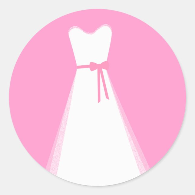 Hochzeitskleid Runder Aufkleber (Vorderseite)