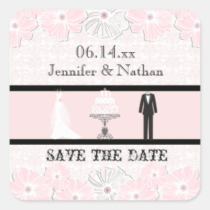Hochzeitskleid Save the Date Stickers