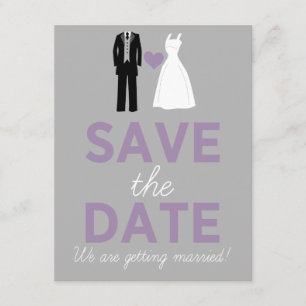 Hochzeitskleid & Smoking Save-The-Date-Ankündigung Einladung