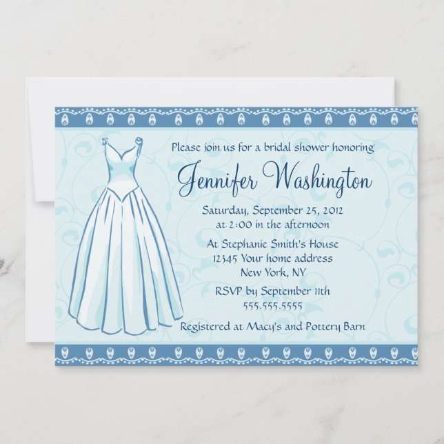 HochzeitskleiderBrautparty-Party-12x18einladung Einladung (Vorderseite)