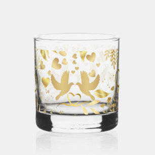 Hochzeitskleidung in Gold 02 Red BG Whiskyglas