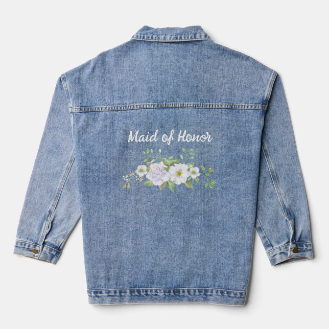 Hochzeitskleidung Trauzeugin Custom Denim Jacket Jeansjacke (Rückseite)