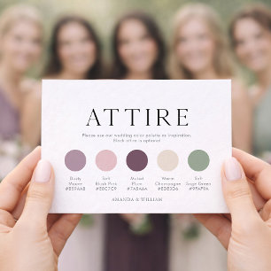 Hochzeitskleidungsratgeberkarte mit Farbpalette Einladung