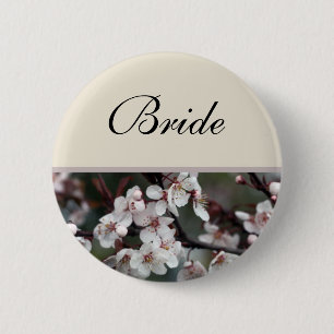 Hochzeitsknopf Braut, Pflaumenblüten Button