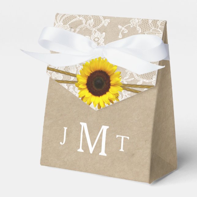 Hochzeitskollektion für Kraft, Spitzen und Sonnenb Geschenkschachtel (Vorderseite)