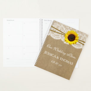 Hochzeitskollektion für Kraft, Spitzen und Sonnenb Planer