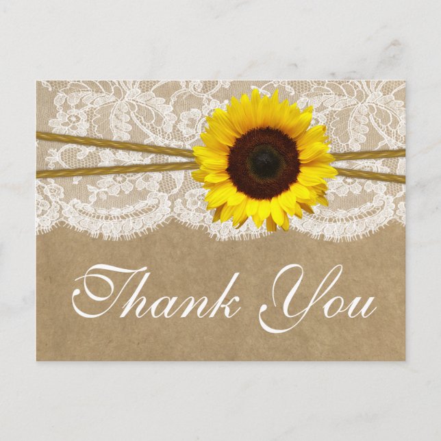 Hochzeitskollektion für Kraft, Spitzen und Sonnenb Postkarte (Vorderseite)