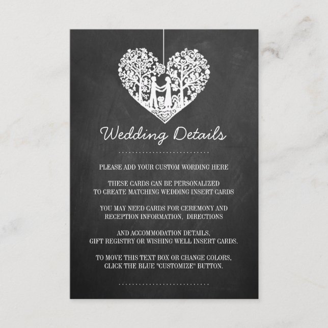Hochzeitskollektion mit Hangherz Begleitkarte (Vorderseite)