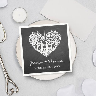 Hochzeitskollektion mit Hangherz Serviette