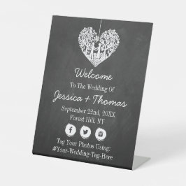 Hochzeitskollektion mit Hangherz Sockelschild