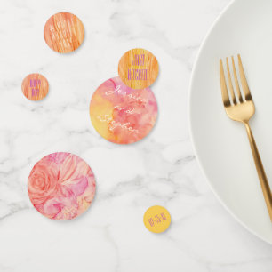 Hochzeitskonfetti Frische Blumen Gelbe Magentas Konfetti